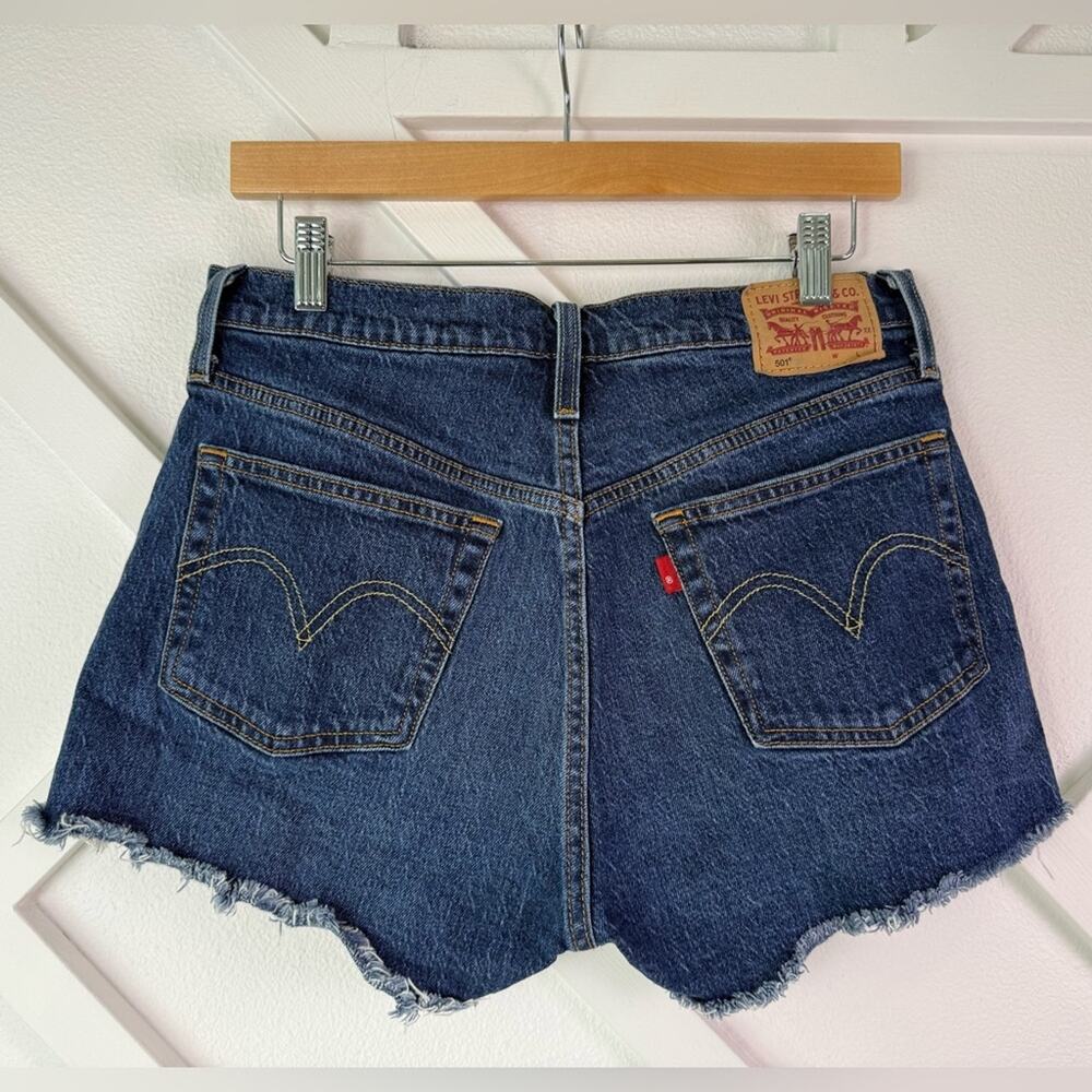 Levi's 501 High Rise Distressed Cut-off Denim Shorts Size 29 - Picture 5 of 10